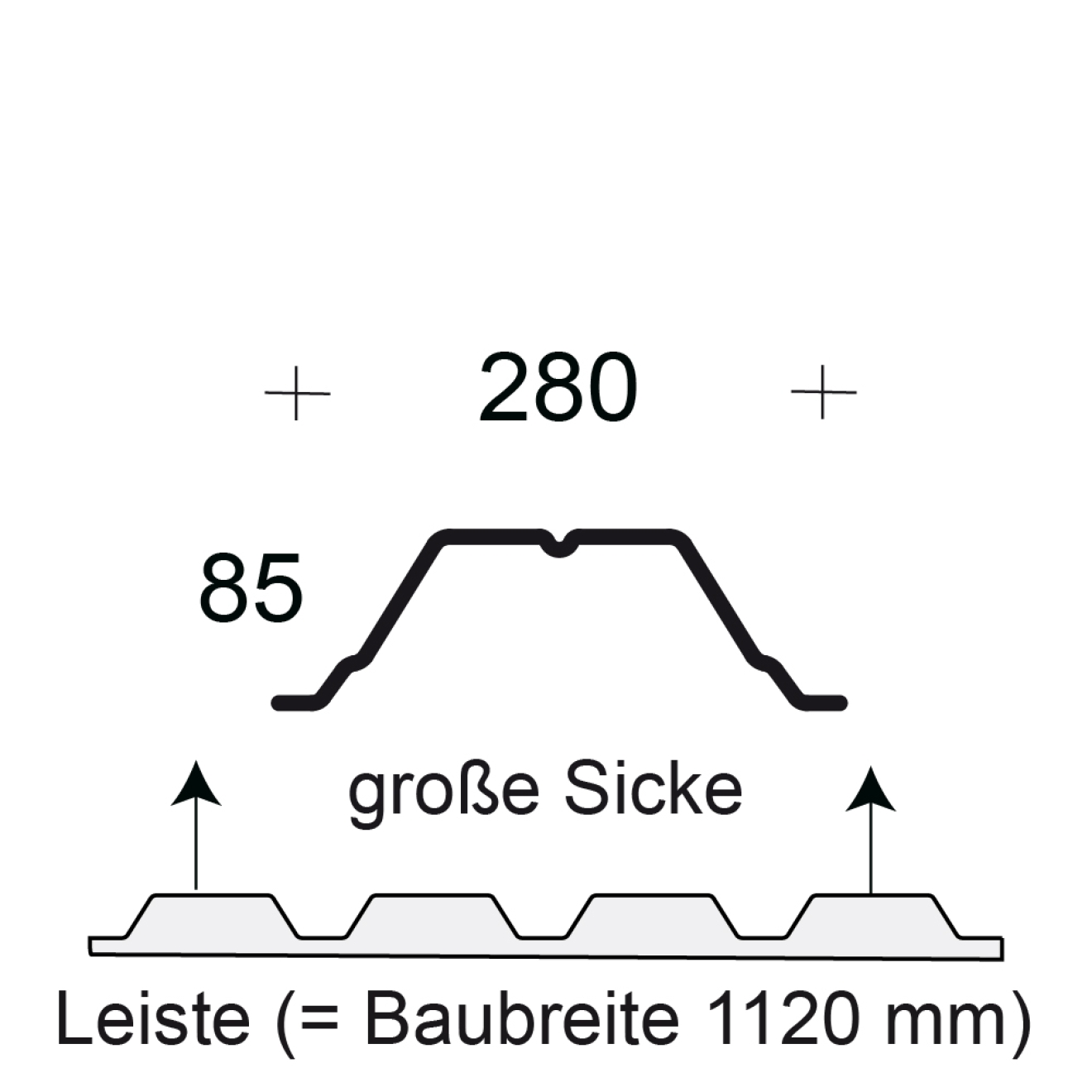 Profilfüller-Leiste Trapezblech Profil 85/280