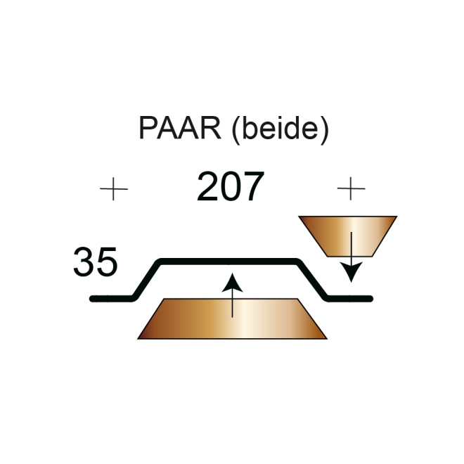Profilfüller-Stücke Trapezblech Profil 35/207 nichtbrennbar, Ausführung: Paar (beide)