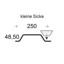 Profilfüller-Stücke Trapezblech Profil 50/250, Ausführung: kleine Sicke