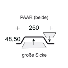 Profilfüller-Stücke Trapezblech Profil 50/250, Ausführung: Paar (beide)