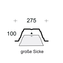 Profilfüller-Stücke Trapezblech Profil 100/275, Ausführung: große Sicke