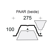 Profilfüller-Stücke Trapezblech Profil 100/275, Ausführung: Paar (beide)