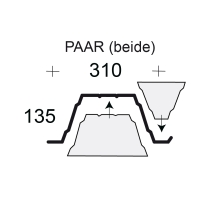 Profilfüller-Stücke Trapezblech Profil 135/310, Ausführung: Paar (beide)