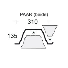 Profilfüller-Stücke Trapezblech Profil 135/310, Ausführung: Paar (beide)