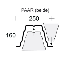 Profilfüller-Stücke Trapezblech Profil 160/250, Ausführung: Paar (beide)