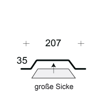 Profilfüller-Stücke Trapezblech Profil 35/207, Ausführung: große Sicke