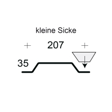 Profilfüller-Stücke Trapezblech Profil 35/207, Ausführung: kleine Sicke