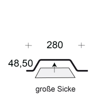 Profilfüller-Stücke Trapezblech Profil 50/250, Ausführung: große Sicke