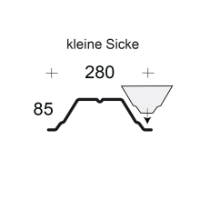 Profilfüller-Stücke Trapezblech Profil 85/280, Ausführung: kleine Sicke