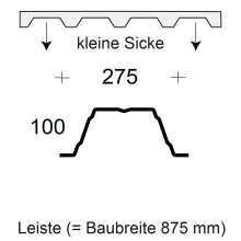 Profilfüller-Leiste Trapezblech Profil 100/275, Ausführung: kleine Sicke