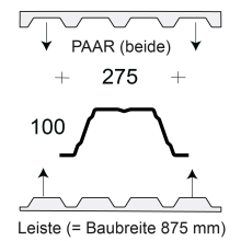 Profilfüller-Leiste Trapezblech Profil 100/275, Ausführung: Paar (beide)