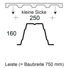 Profilfüller-Leiste Trapezblech Profil 160/250, Ausführung: kleine Sicke