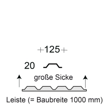 Profilfüller-Leiste Trapezblech Profil 20/125, Ausführung: große Sicke