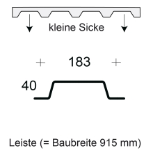 Profilfüller-Leiste Trapezblech Profil 40/183, Ausführung: kleine Sicke