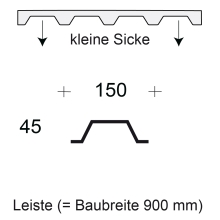 Profilfüller-Leiste Trapezblech Profil 45/150, Ausführung: kleine Sicke