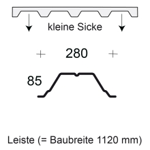 Profilfüller-Leiste Trapezblech Profil 85/280, Ausführung: kleine Sicke
