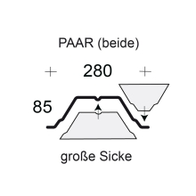 Profilfüller-Stücke Trapezblech Profil 85/280, Ausführung: Paar (beide)