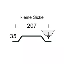 Profilfüller-Stücke Trapezblech Profil 35/207, Ausführung: kleine Sicke