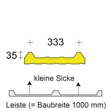Profilfüller-Leiste Isodach KS 1000 RW 35/333, Ausführung: kleine Sicke
