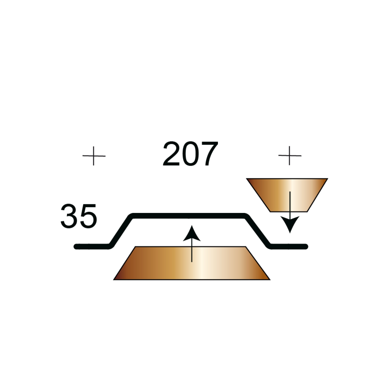 Profilfüller-Stücke Trapezblech Profil 35/207 nichtbrennbar