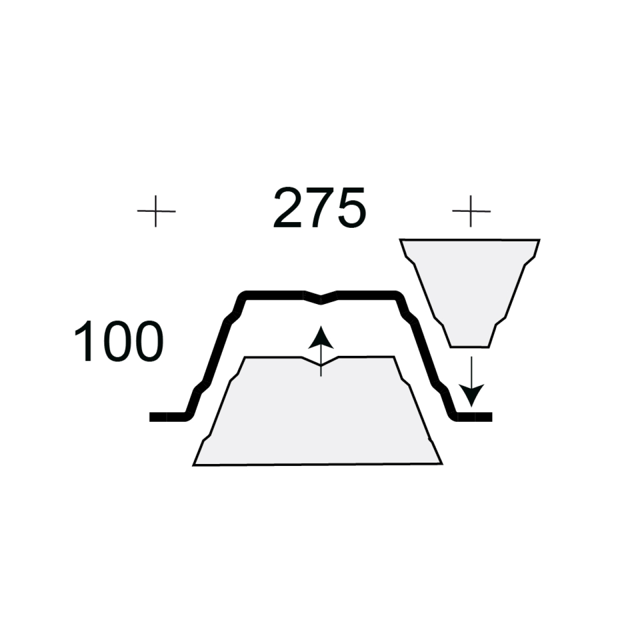 Profilfüller-Stücke Trapezblech Profil 100/275