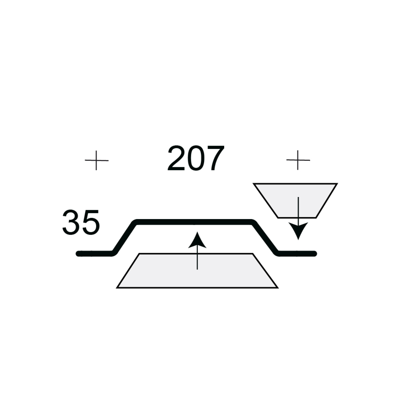 Profilfüller-Stücke Trapezblech Profil 35/207