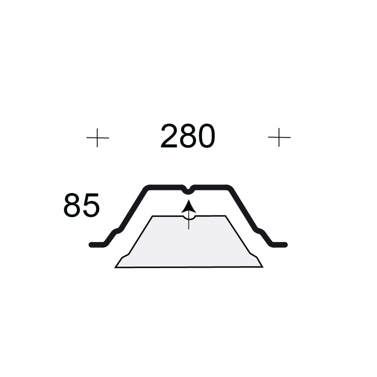 Profilfüller-Stücke Trapezblech Profil 85/280