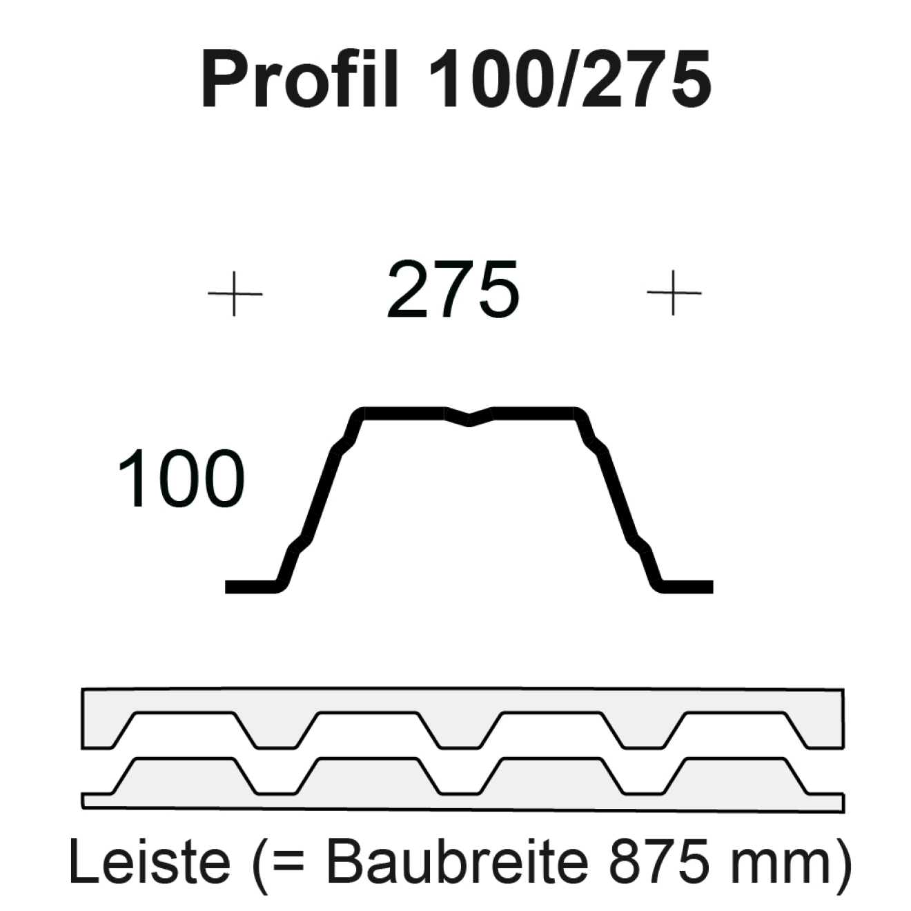 Profilfüller-Leiste Trapezblech Profil 100/275