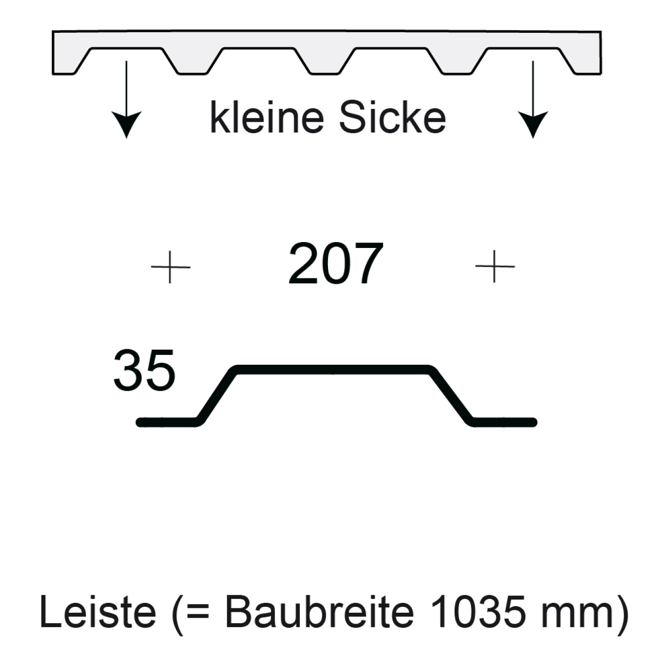 Profilfüller-Leiste Trapezblech Profil 35/207