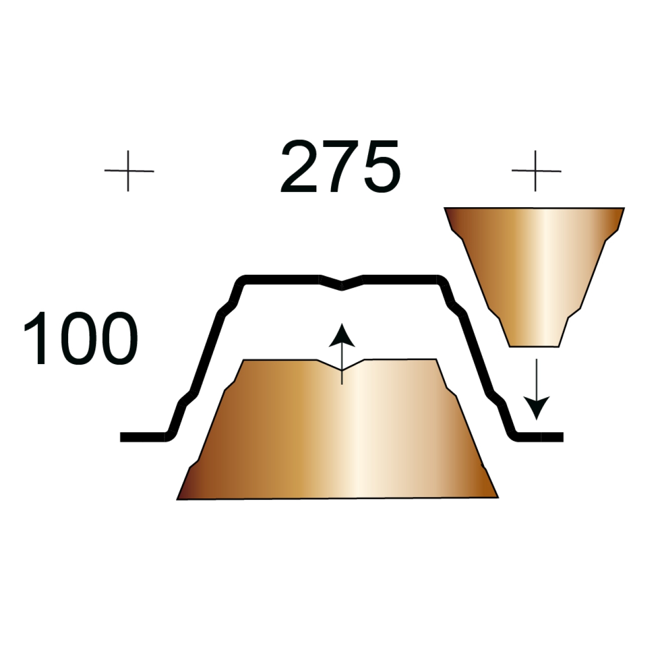 Profilfüller-Stücke Trapezblech Profil 100/275 nichtbrennbar