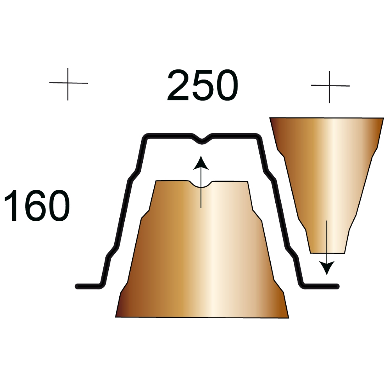 Profilfüller-Stücke Trapezblech Profil 160/250 nichtbrennbar