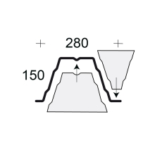 Profilfüller-Stücke Trapezblech Profil 150/280