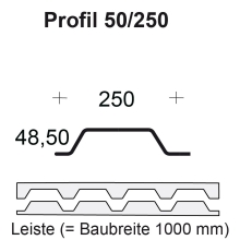 Profilfüller-Leiste Trapezblech Profil 50/250