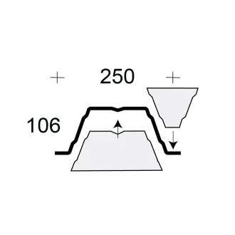 Profilfüller / Sickenfüller Stücke für Trapezblech Profil 106/250