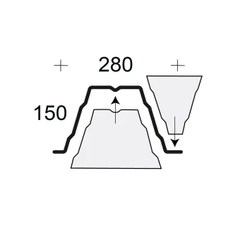 Profilfüller / Sickenfüller Stücke für Trapezblech Profil 150/280