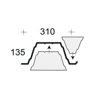 Profilfüller-Stücke Trapezblech Profil 135/310
