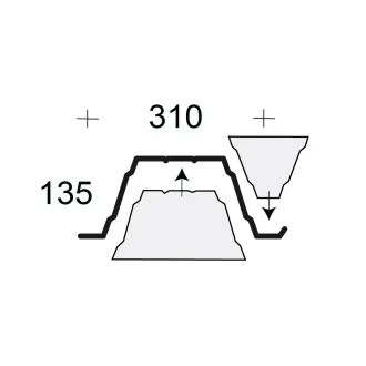 Profilfüller / Sickenfüller Stücke für Trapezblech Profil 135/310