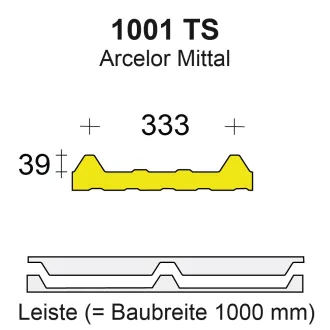 Profilfüller / Sickenfüller Leiste für Isodach 1001 TS - 39/333