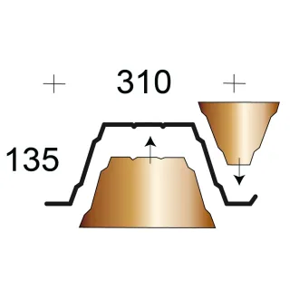 Profilfüller / Sickenfüller Stücke für Trapezblech Profil 135/310 nichtbrennbar