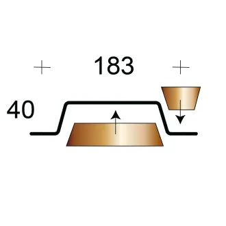 Profilfüller / Sickenfüller Stücke für Trapezblech Profil 40/183 nichtbrennbar