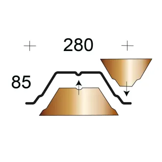 Profilfüller / Sickenfüller Stücke für Trapezblech Profil 85/280 nichtbrennbar
