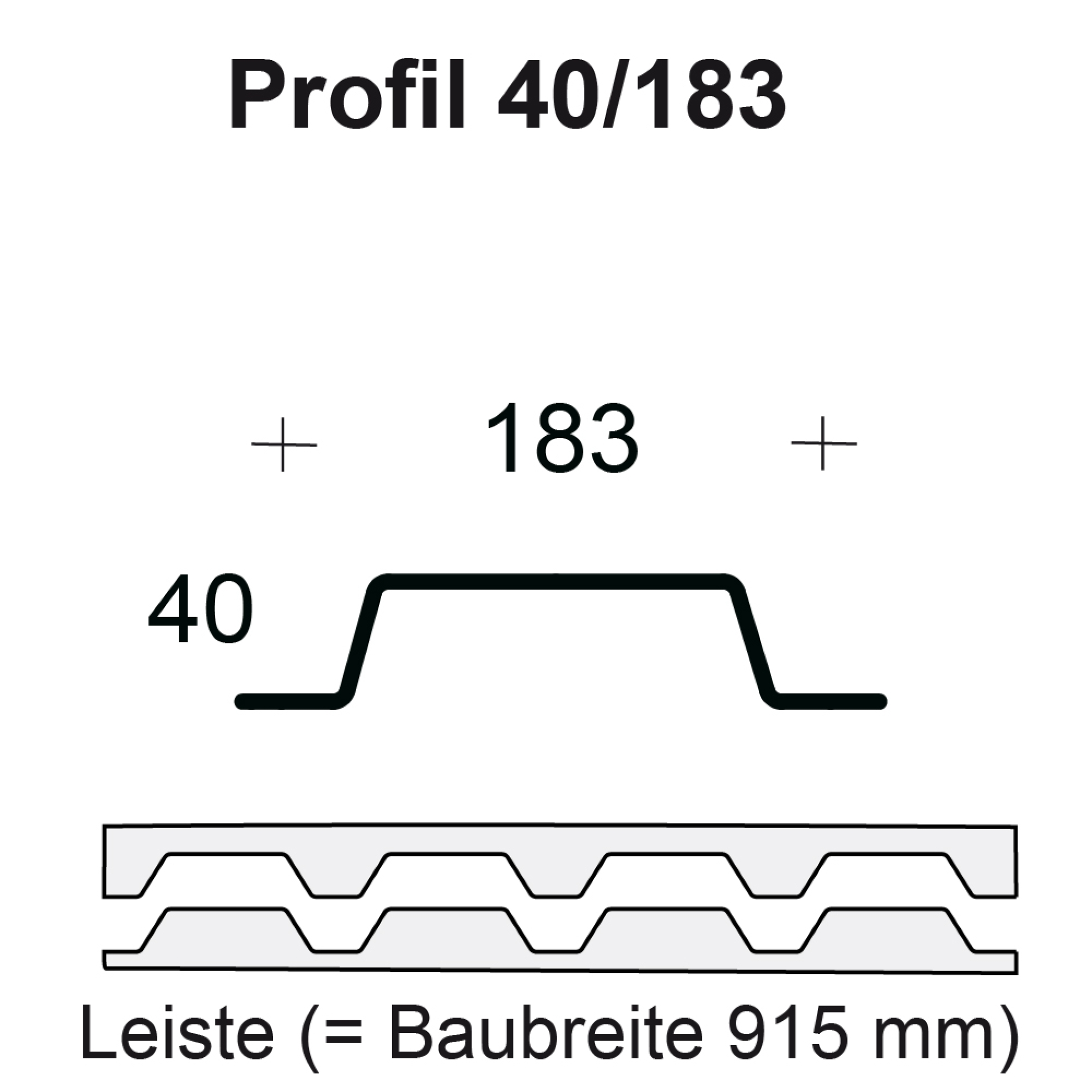 Profilfüller-Leiste Trapezblech Profil 40/183 Profilfüller-Leiste Trapezblech Profil 40/183