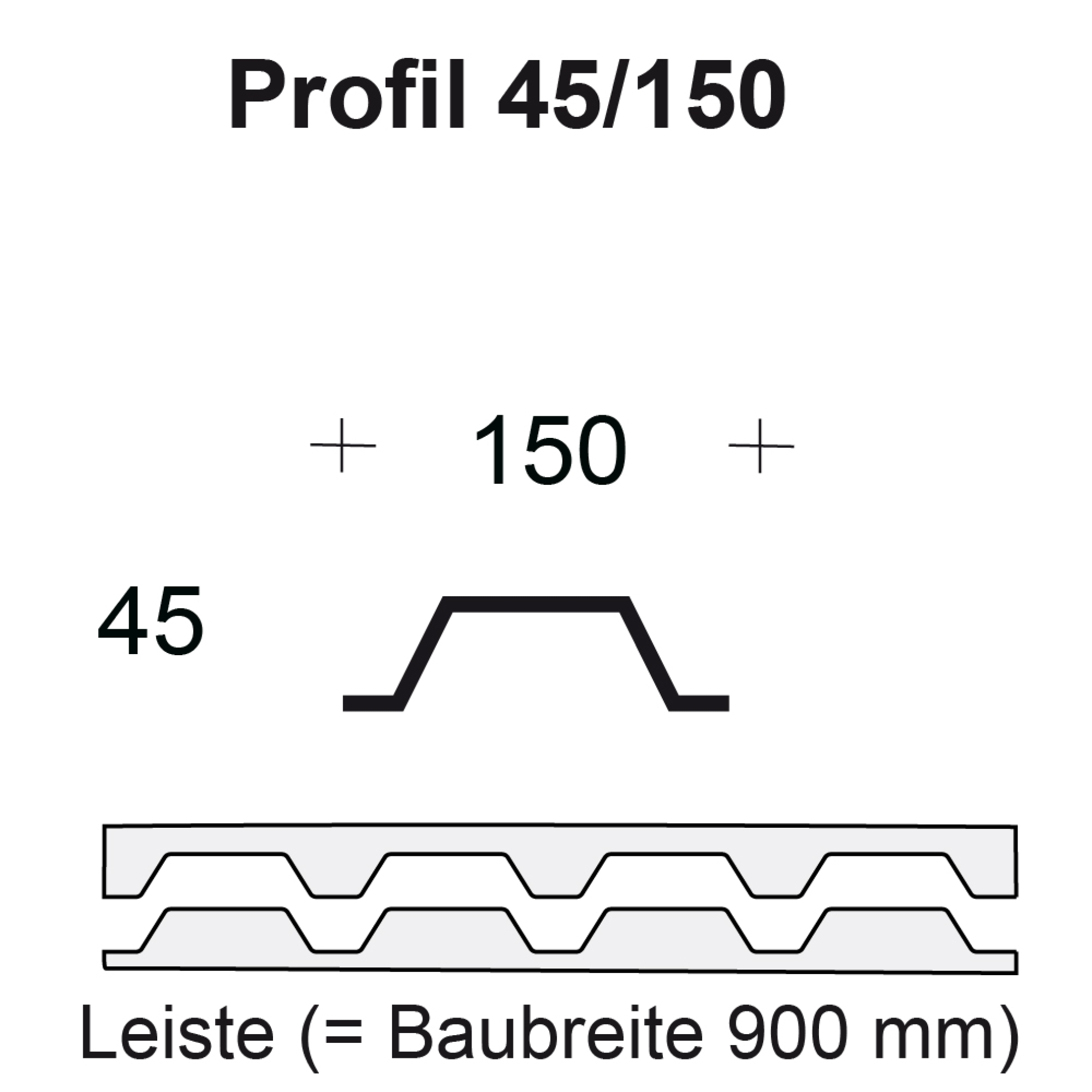 Profilfüller-Leiste Trapezblech Profil 45/150 Profilfüller-Leiste Trapezblech Profil 45/150