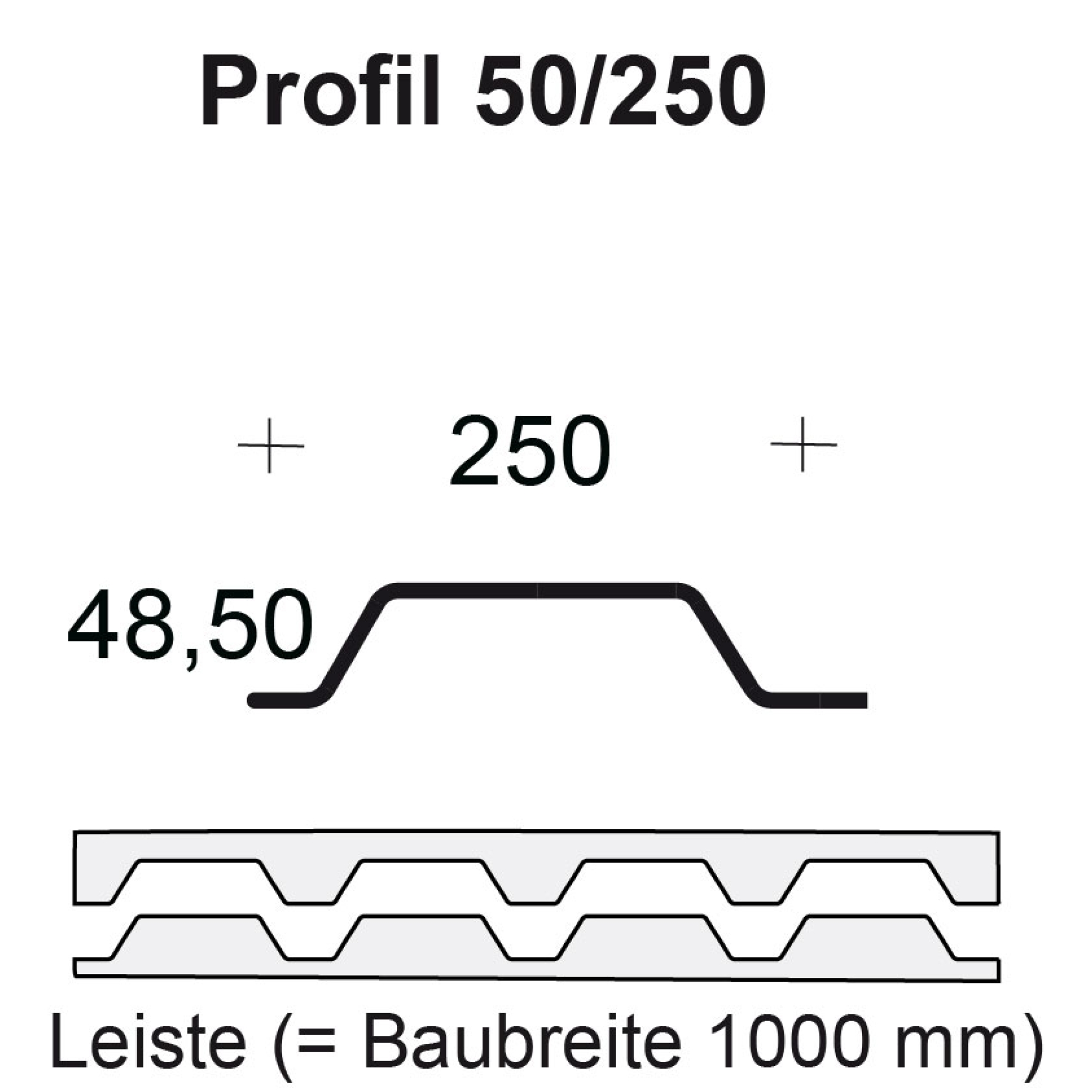 Profilfüller-Leiste Trapezblech Profil 50/250 Profilfüller-Leiste Trapezblech Profil 50/250